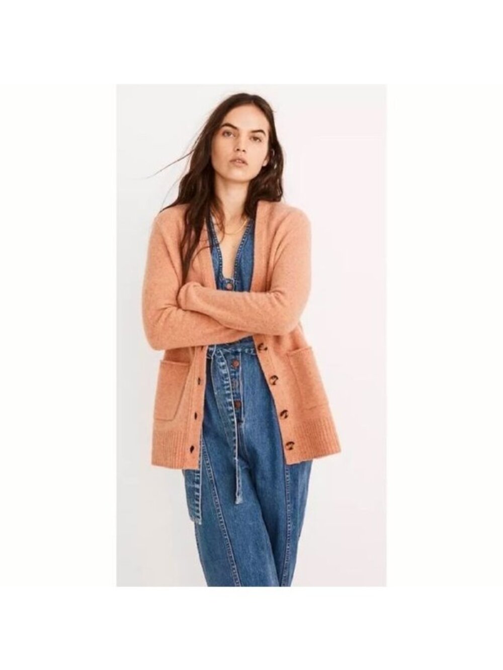 Madewell Donegal Maysfield Cardigan Sweater front buttons & pockets XSmall